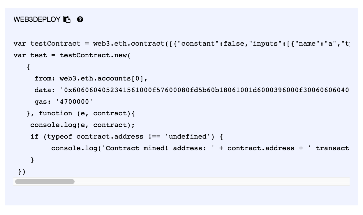 Fig. 7. WEB3DEPLOY code.