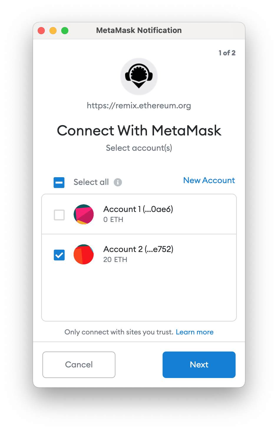 Fig. 2. google chrome extension metamask.